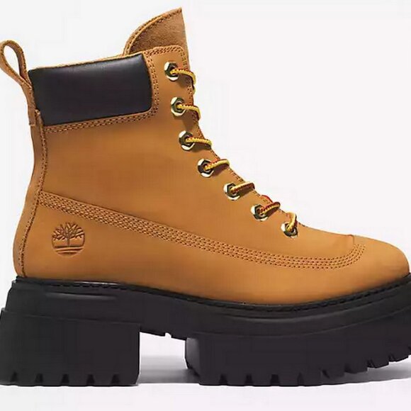 Timberland Women's Sky 6-Inch Lace Up Boot Combat Boots, Size 6.5 Wheat Nubuck - Picture 7 of 15